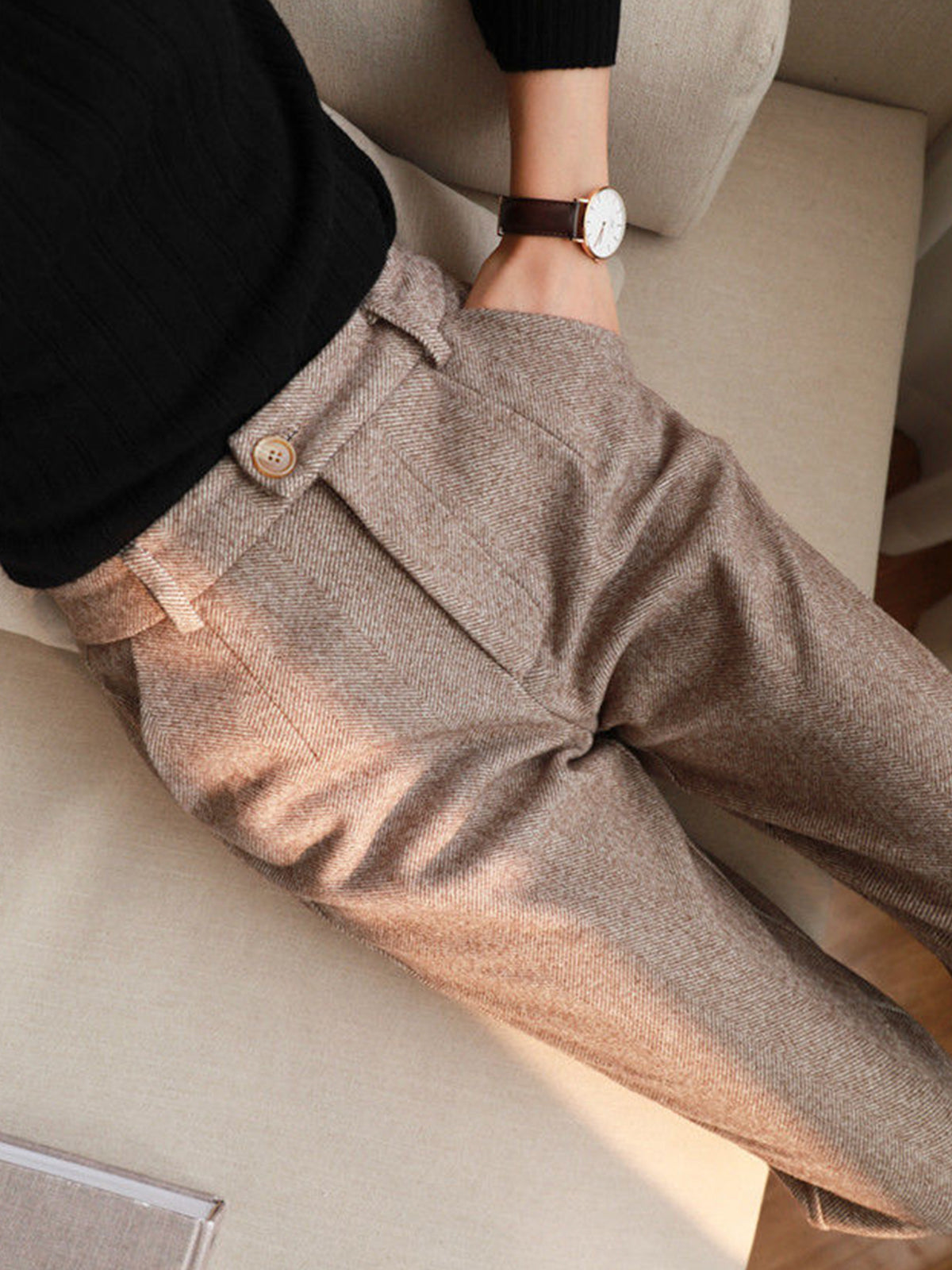 Lennart – Stijlvolle Chevron Broek voor Dames