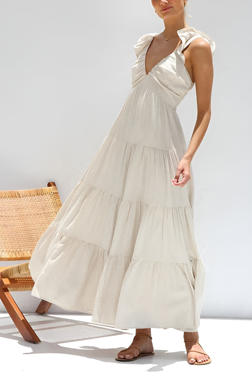 Elena – Bohemian Maxi Dress with Elegant Ruffles