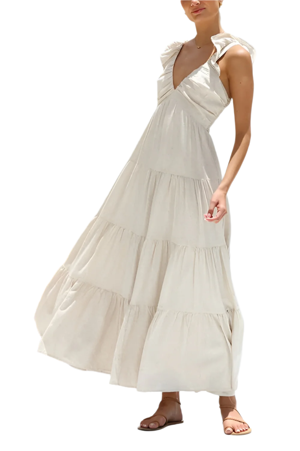 Elena – Bohemian Maxi Dress with Elegant Ruffles