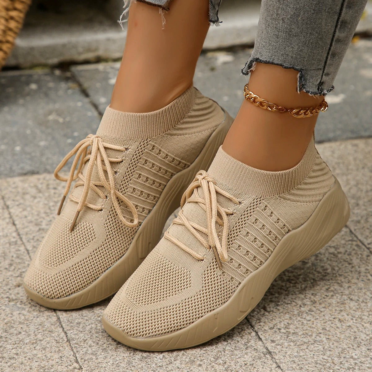 Gabriella – Ademend Dames Sneakers van Geweven Mesh
