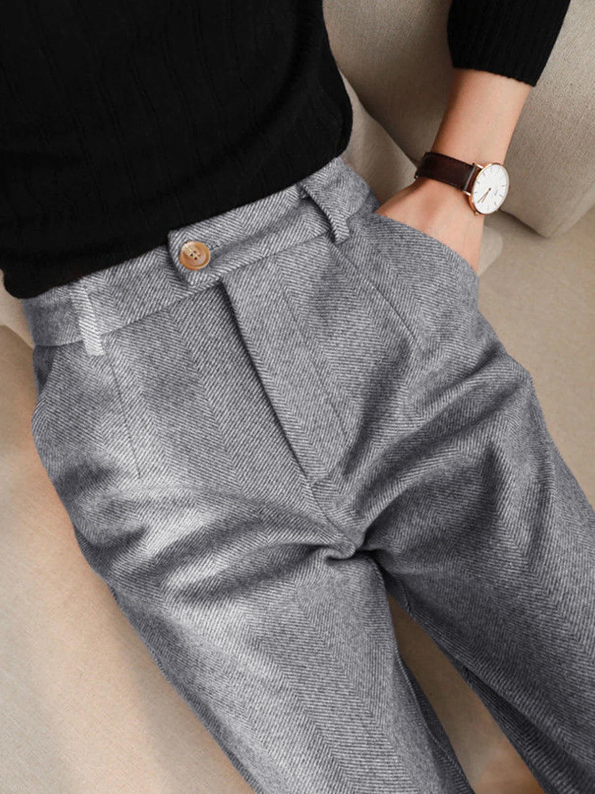 Lennart – Stijlvolle Chevron Broek voor Dames