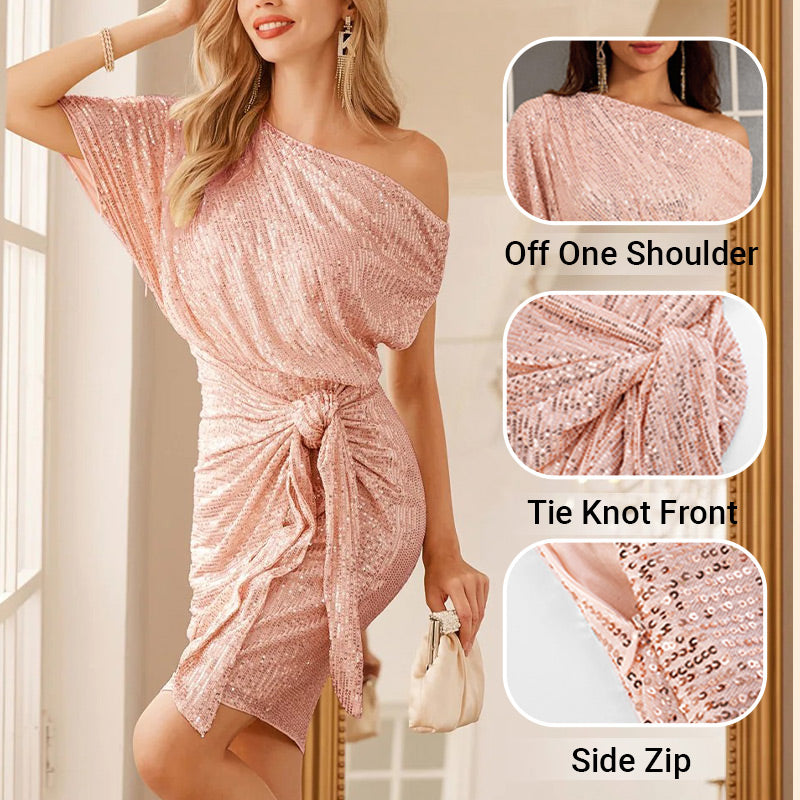One Shoulder Sequin Feestjurk | Stralend en Sexy