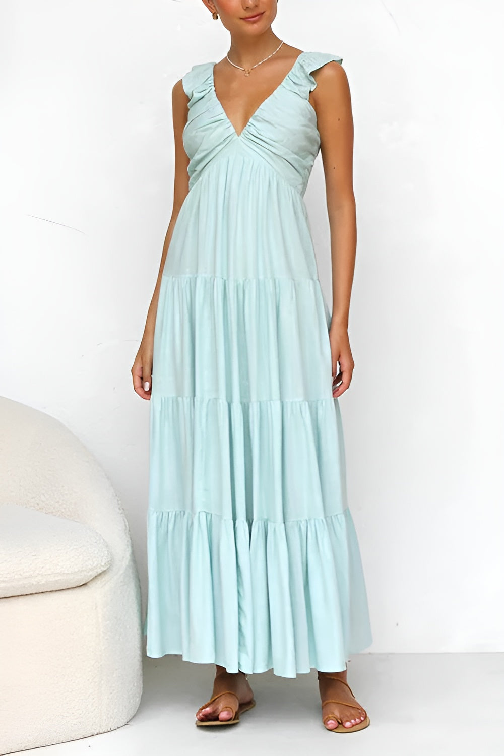 Elena – Bohemian Maxi Dress with Elegant Ruffles