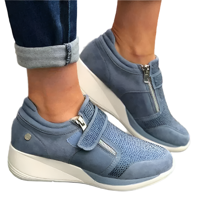 Sofia – Dames Wedge Sneakers met Strass