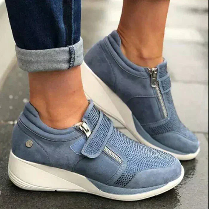 Sofia – Dames Wedge Sneakers met Strass