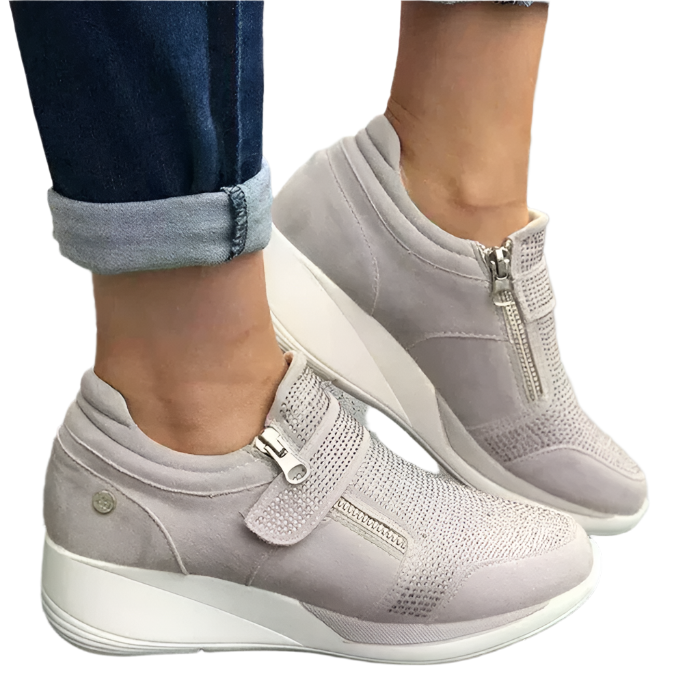 Sofia – Dames Wedge Sneakers met Strass