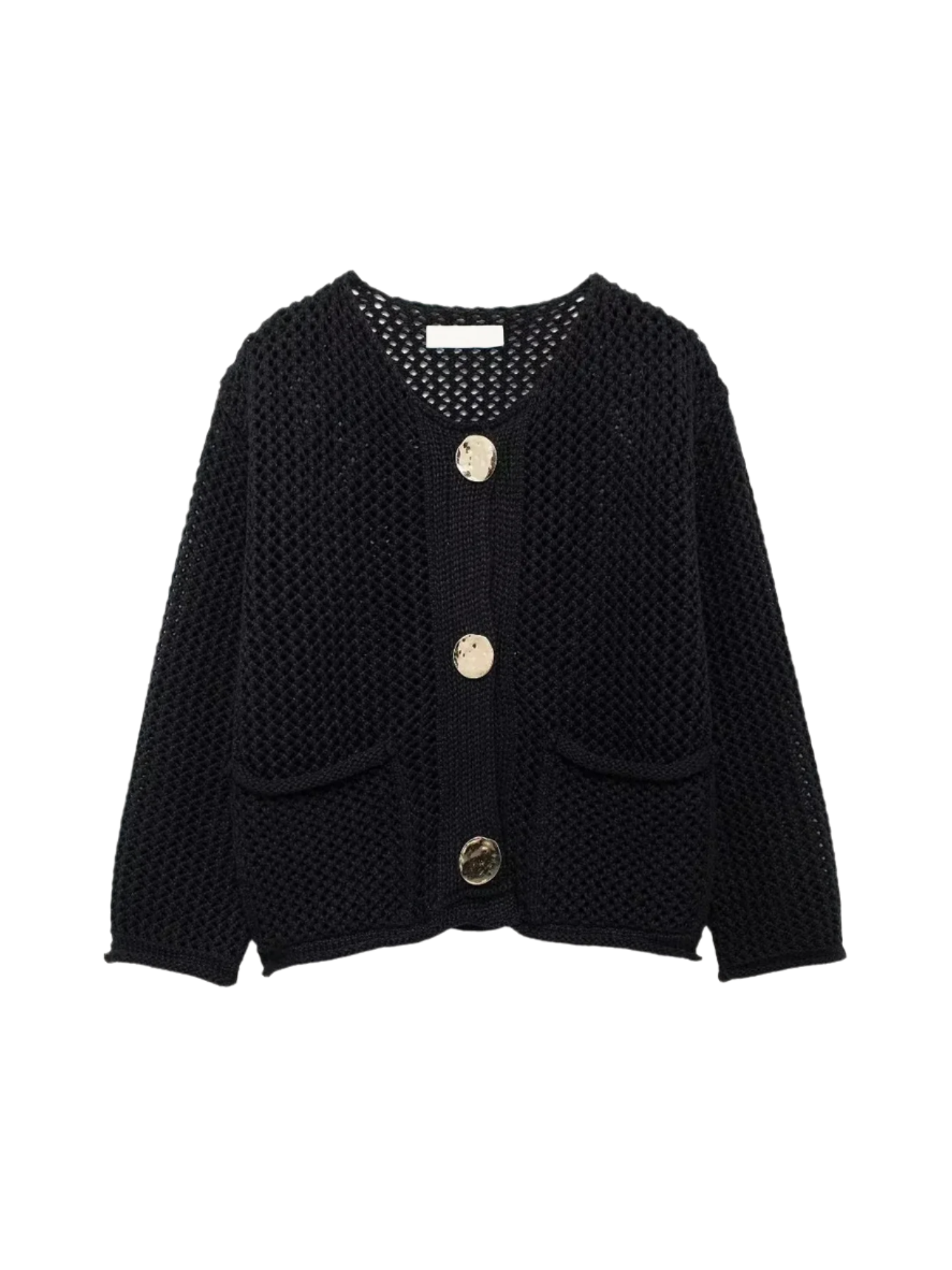 Giulia – Grofgebreid Damesvest met Metallic Knopen"
Rewritten: "Giulia – Chunky Knit Women's Cardigan with Metallic Buttons