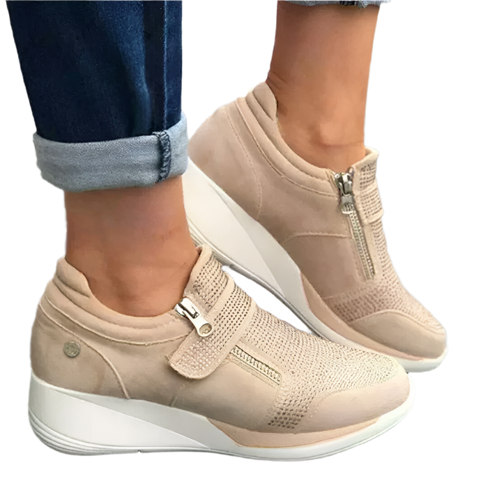 Sofia – Dames Wedge Sneakers met Strass