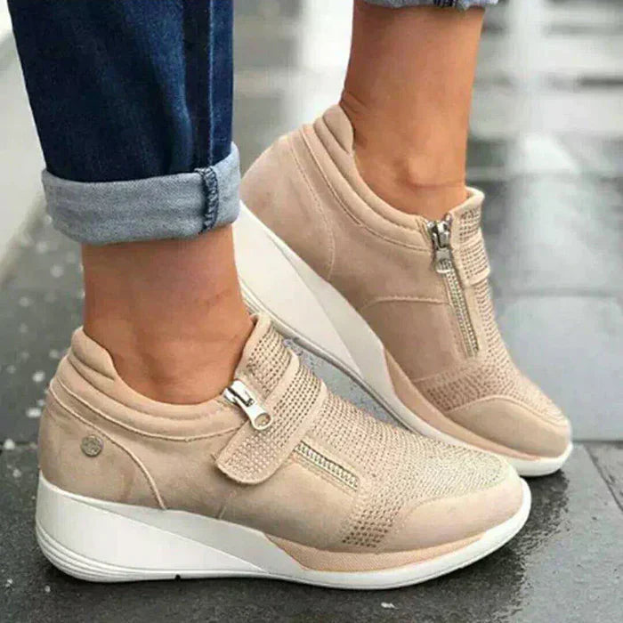 Sofia – Dames Wedge Sneakers met Strass