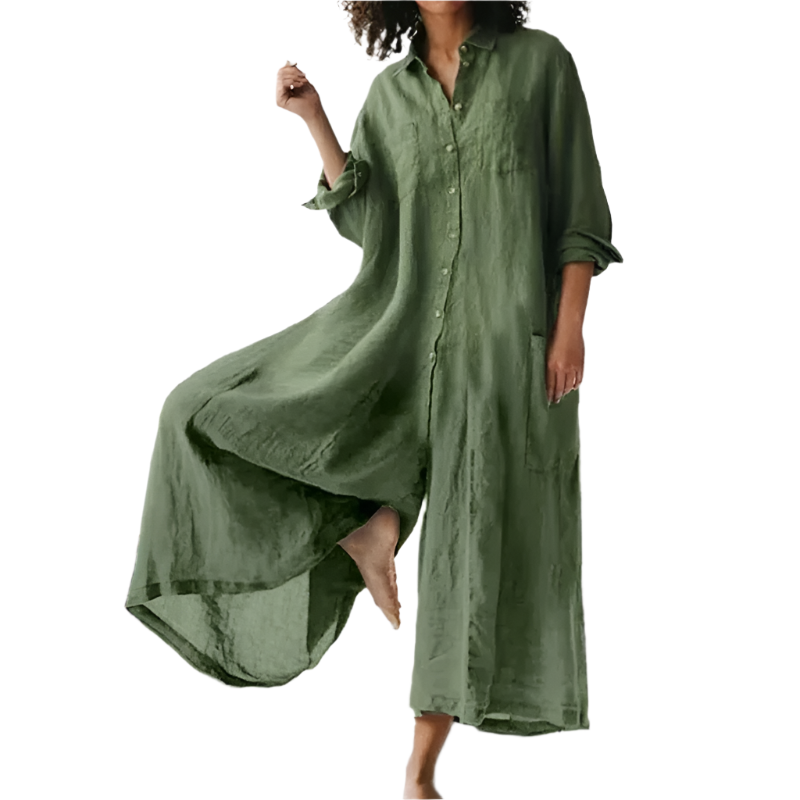 Amelia – Dames Maxi Jurk van Relaxed-Fit Linnen