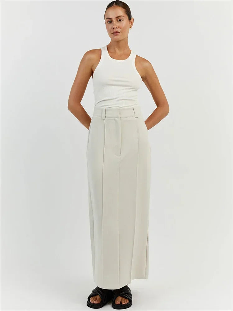 Sofia – Hoge Taille Slim Fit Damesrok met Patchwork