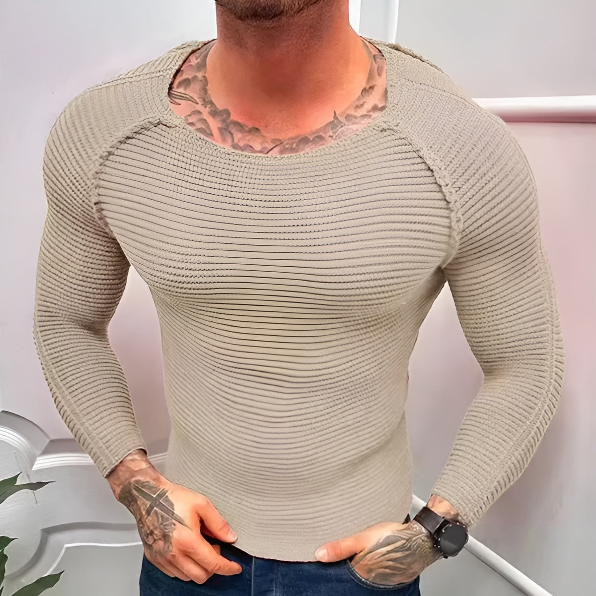 Emiliano – Casual Patchwork Sweater for Men