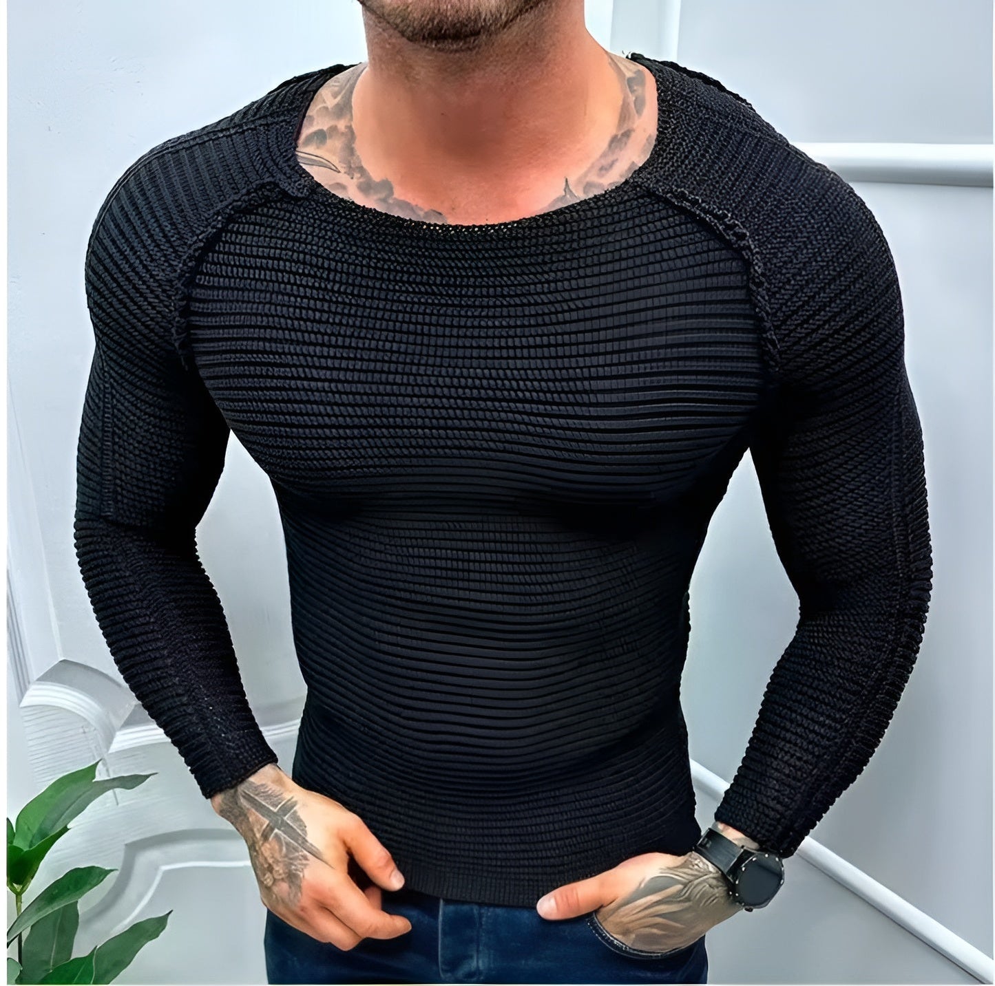 Emiliano – Casual Patchwork Sweater for Men