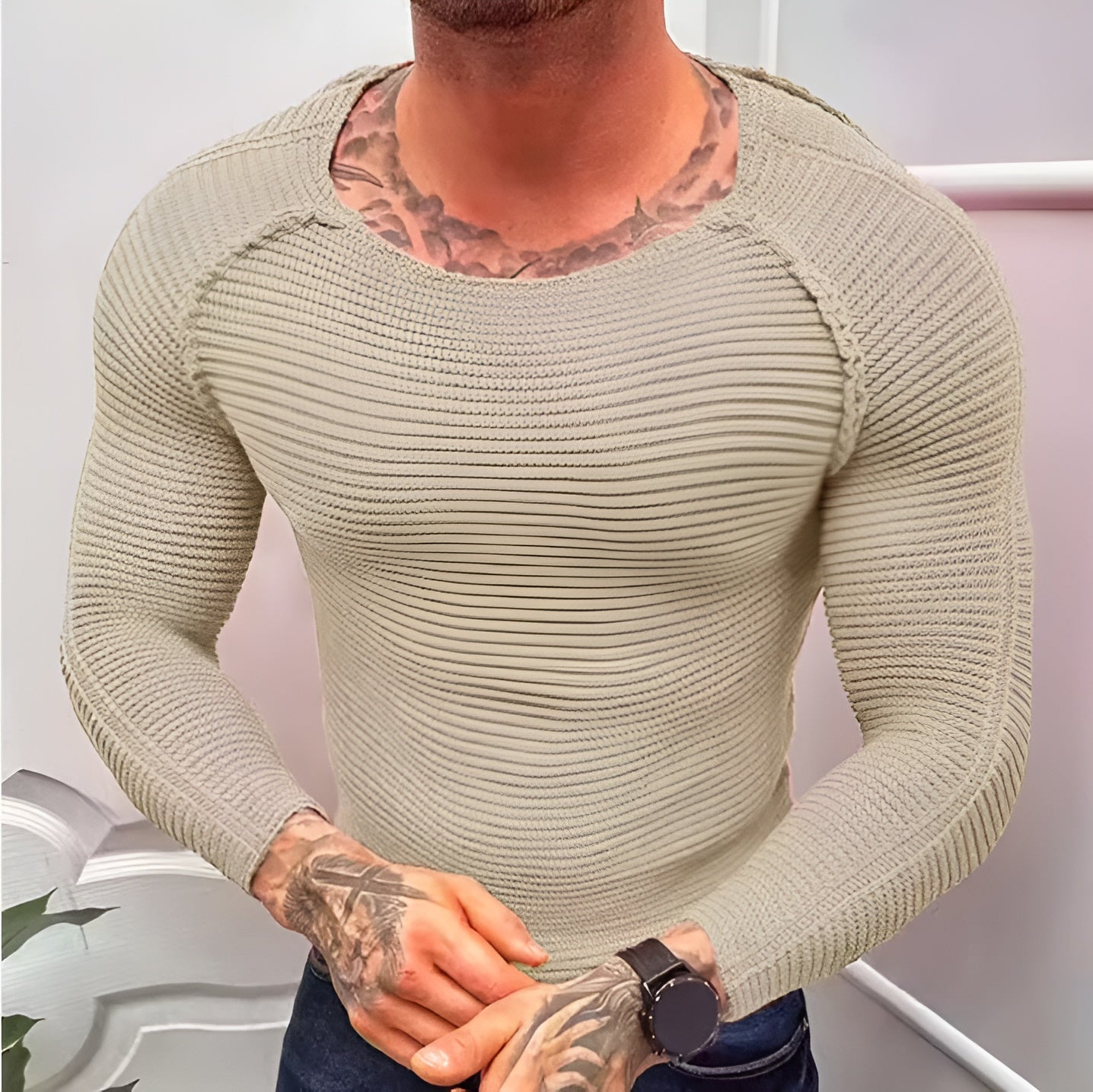 Emiliano – Casual Patchwork Sweater for Men