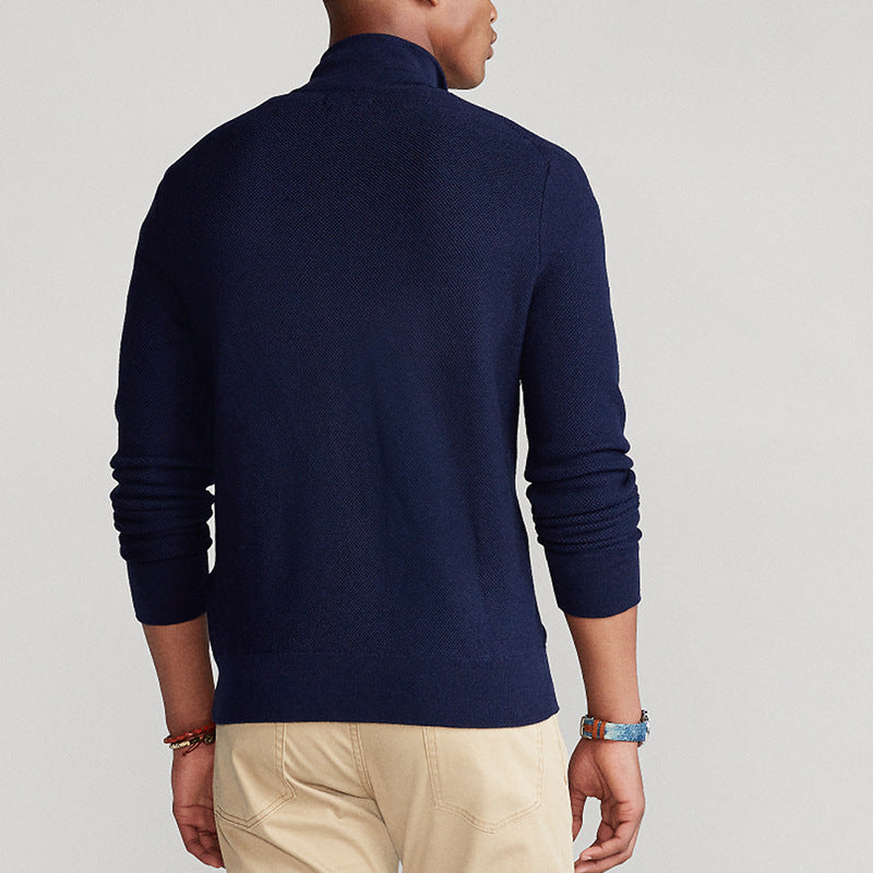Lorenzo – Slim-Fit Heren Katoenen Trui met Rits" can be rewritten as:
"Lorenzo – Slim-Fit Katoenen Trui voor Heren met Rits
