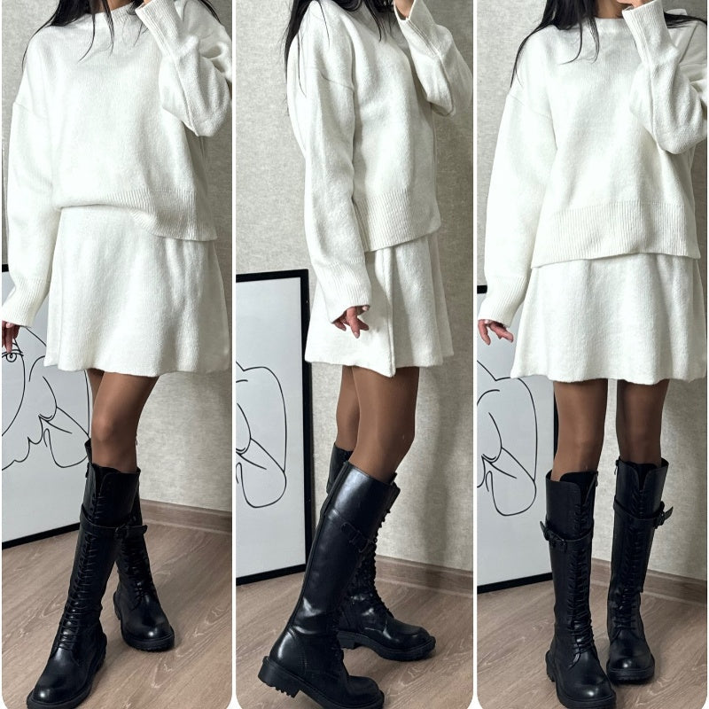 Sofia – Comfortabele Set van Dames Sweater en Rok