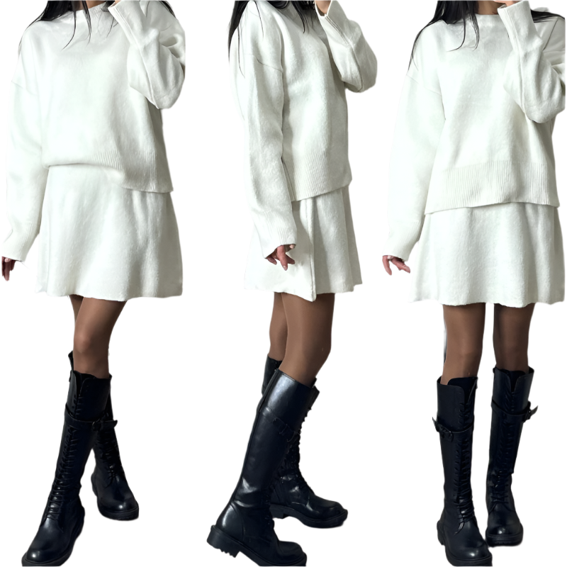Sofia – Comfortabele Set van Dames Sweater en Rok