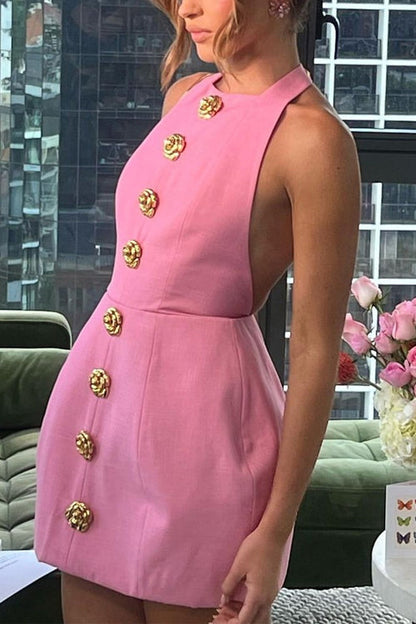 Isabella – Dames Mini Jurk met Open Rug