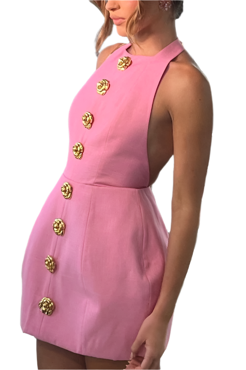 Isabella – Dames Mini Jurk met Open Rug
