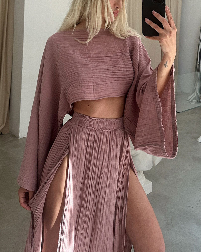 Elena – Boho-Chic Dames Katoenen Rookset