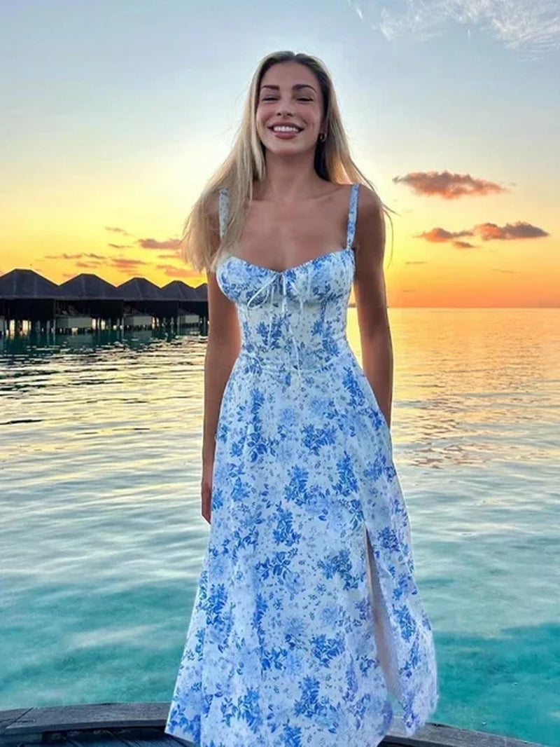 Clara – Dames Zomerjurk met Bloemen en Strikdetail