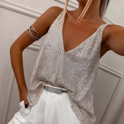 Sofia – Glamorous Women's Sequin Cami Top