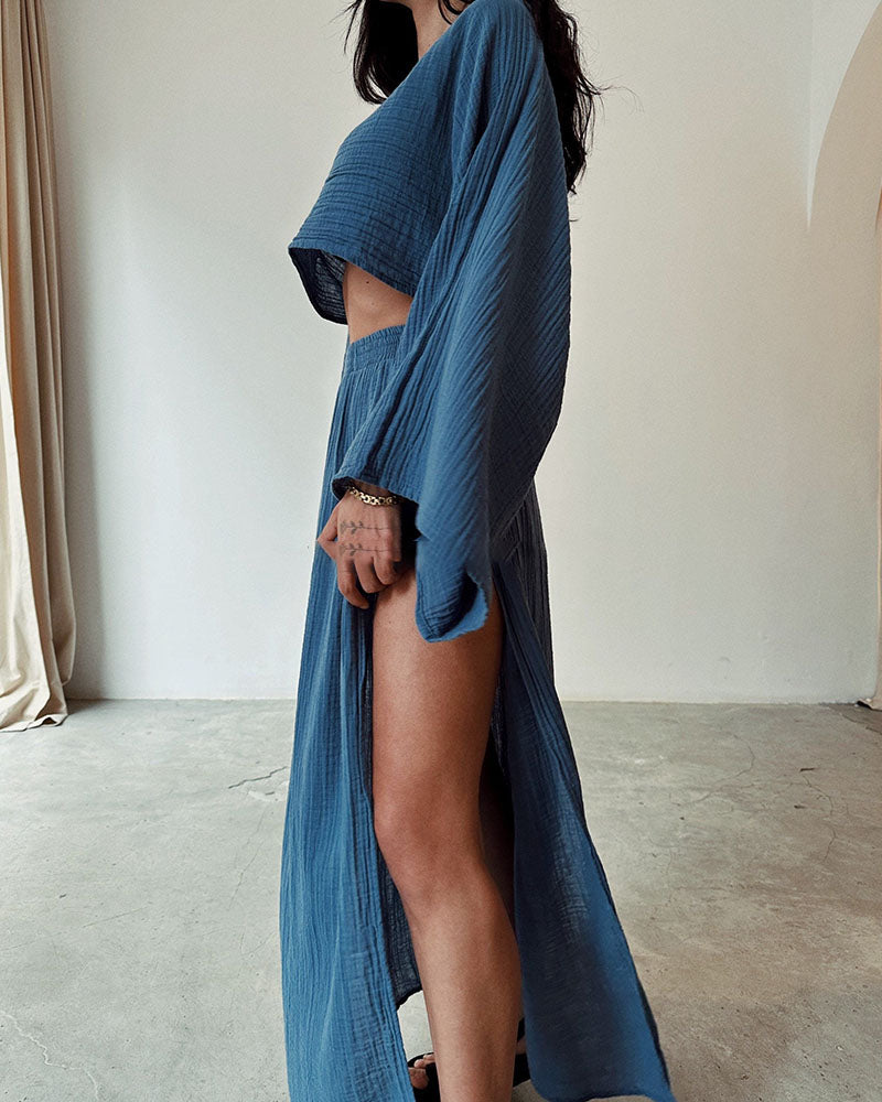 Elena – Boho-Chic Dames Katoenen Rookset