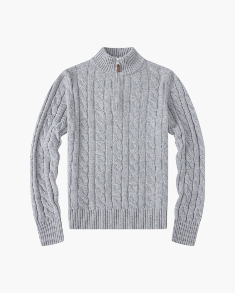 Elena – Luxe Katoenen Dames Sweater met Halve Rits