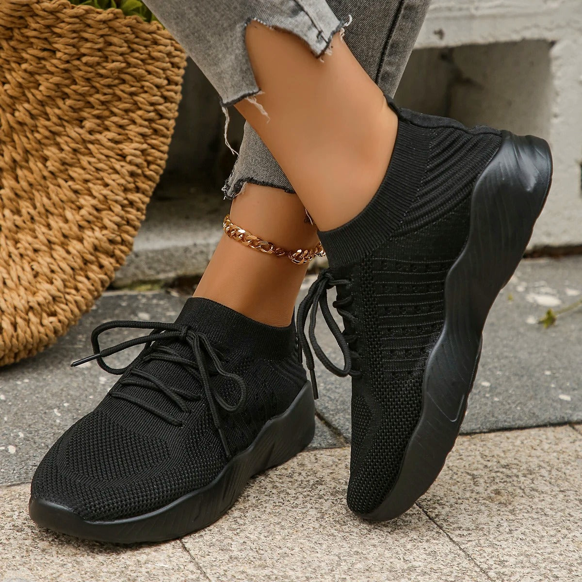 Gabriella – Ademend Dames Sneakers van Geweven Mesh