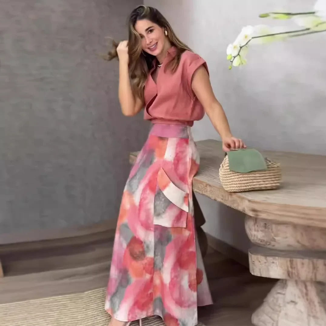 Sofia – Stijlvolle Mouwloze Dames Tweedelige Outfit
