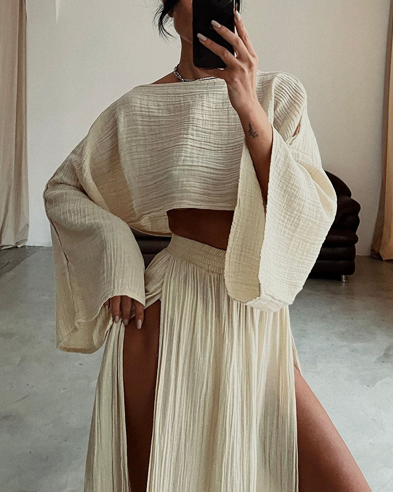Elena – Boho-Chic Dames Katoenen Rookset