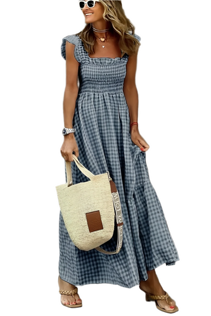 Gianna – Multicolored Women's Gingham Cotton Dress