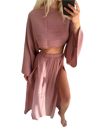 Elena – Boho-Chic Dames Katoenen Rookset