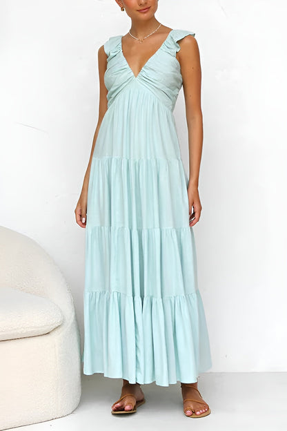 Elena – Bohemian Maxi Dress with Elegant Ruffles