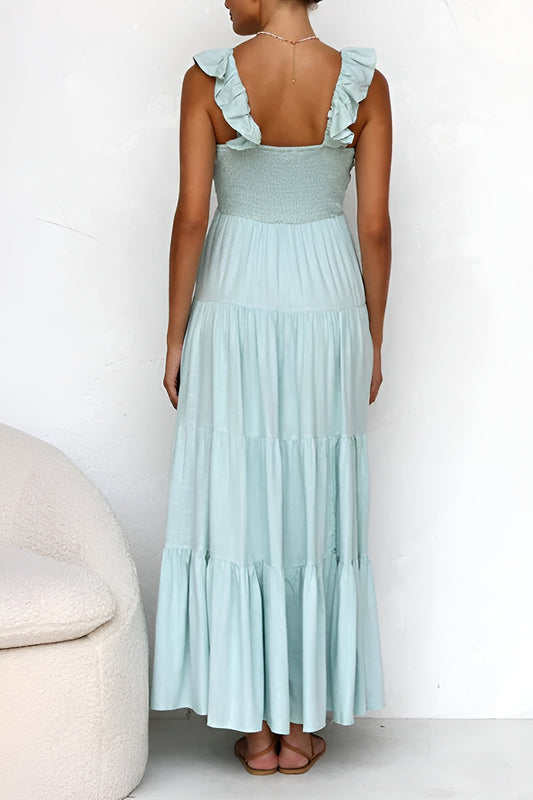 Elena – Bohemian Maxi Dress with Elegant Ruffles
