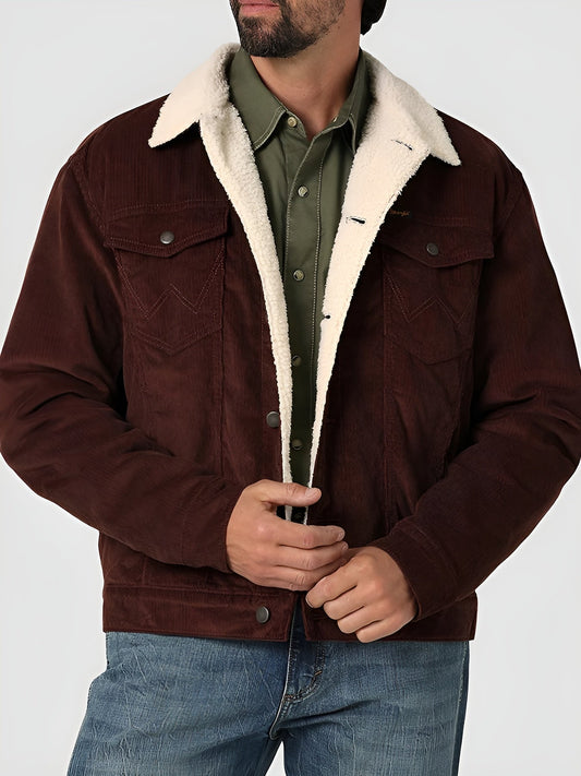 Lorenzo – Heren Corduroy Winterjas met Comfortabele Fleece Voering