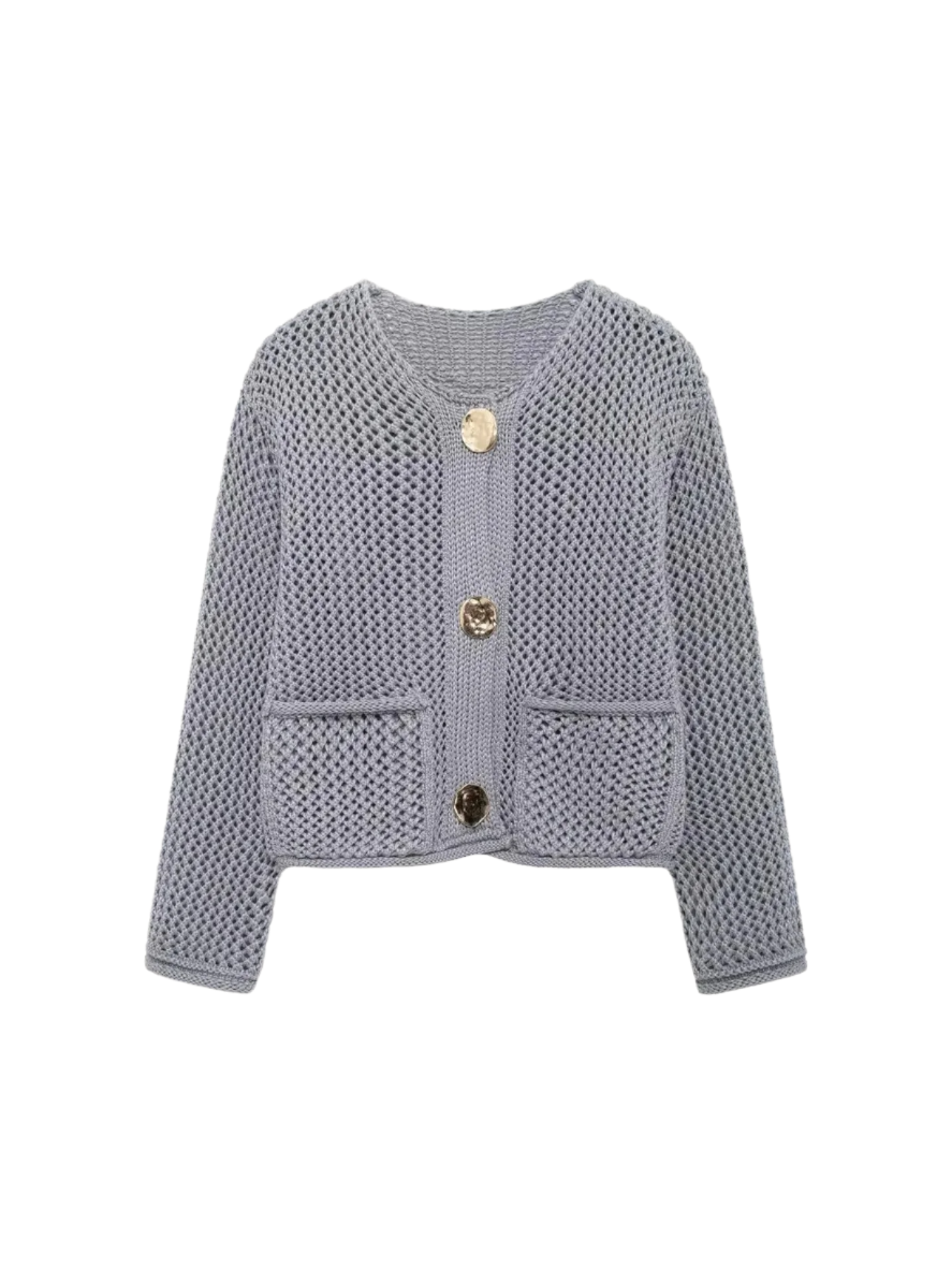 Giulia – Grofgebreid Damesvest met Metallic Knopen" 

Rewritten: "Giulia – Chunky Knit Women's Cardigan with Metallic Buttons