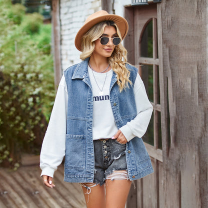 Elena – Vintage Style Women's Denim Vest