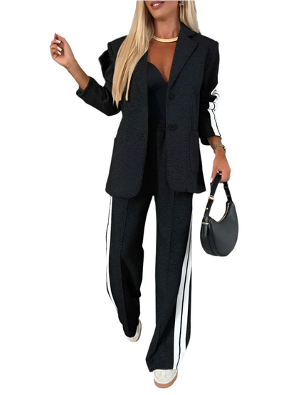 Giulia – Stijlvolle Dames Tweedelige Blouse en Wijde Broek Set