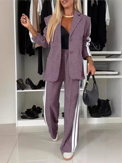 Giulia – Stijlvolle Dames Tweedelige Blouse en Wijde Broek Set