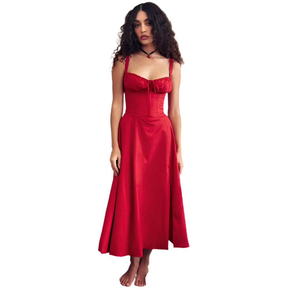 Clara – Dames Zomerjurk met Bloemen en Strikdetail