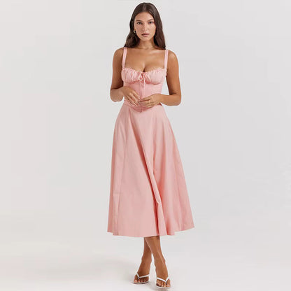 Clara – Dames Zomerjurk met Bloemen en Strikdetail