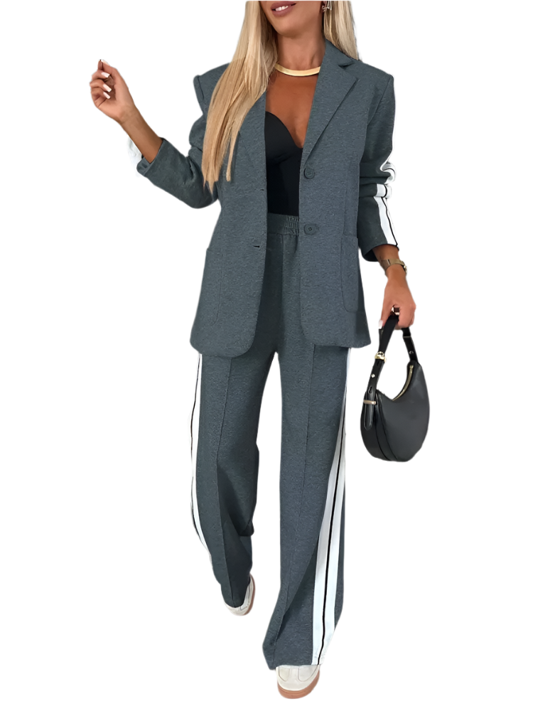 Giulia – Stijlvolle Dames Tweedelige Blouse en Wijde Broek Set