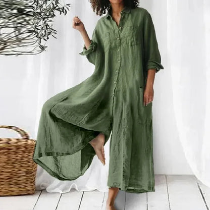 Amelia – Dames Maxi Jurk van Relaxed-Fit Linnen