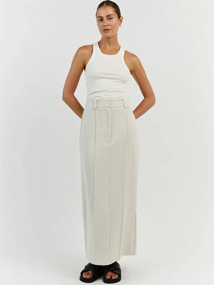 Sofia – Hoge Taille Slim Fit Damesrok met Patchwork