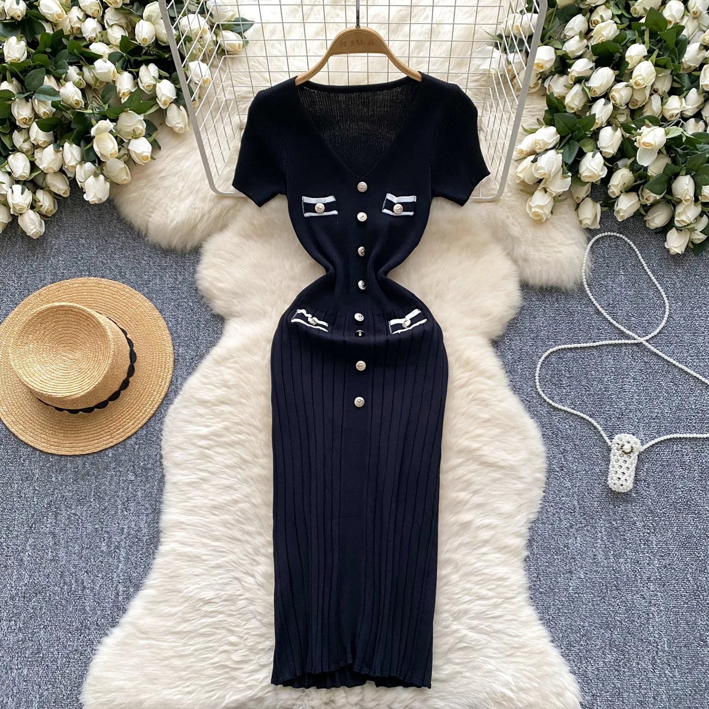 Valeria™ – Elegante Gebreide Bodycon Jurk