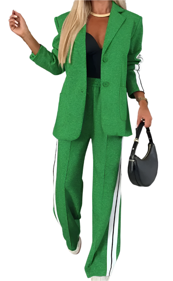 Giulia – Stijlvolle Dames Tweedelige Blouse en Wijde Broek Set