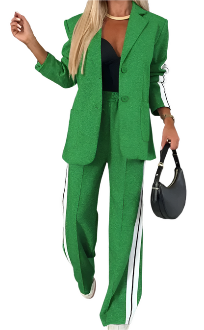Giulia – Stijlvolle Dames Tweedelige Blouse en Wijde Broek Set