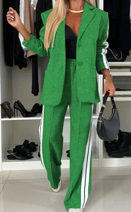 Giulia – Stijlvolle Dames Tweedelige Blouse en Wijde Broek Set