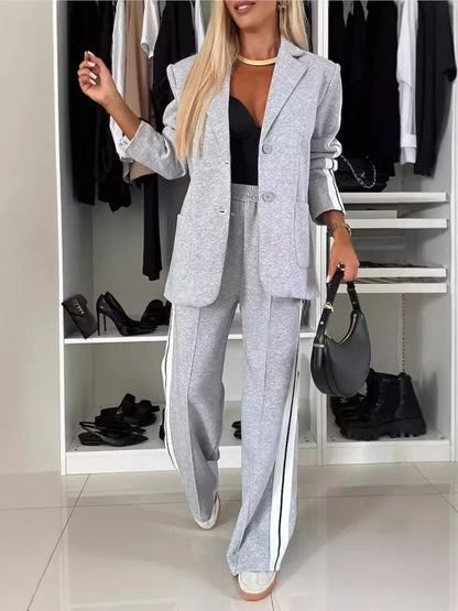 Giulia – Stijlvolle Dames Tweedelige Blouse en Wijde Broek Set